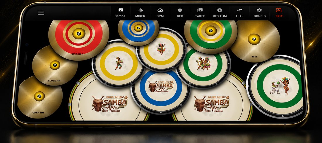DrumPro Samba kit on screen